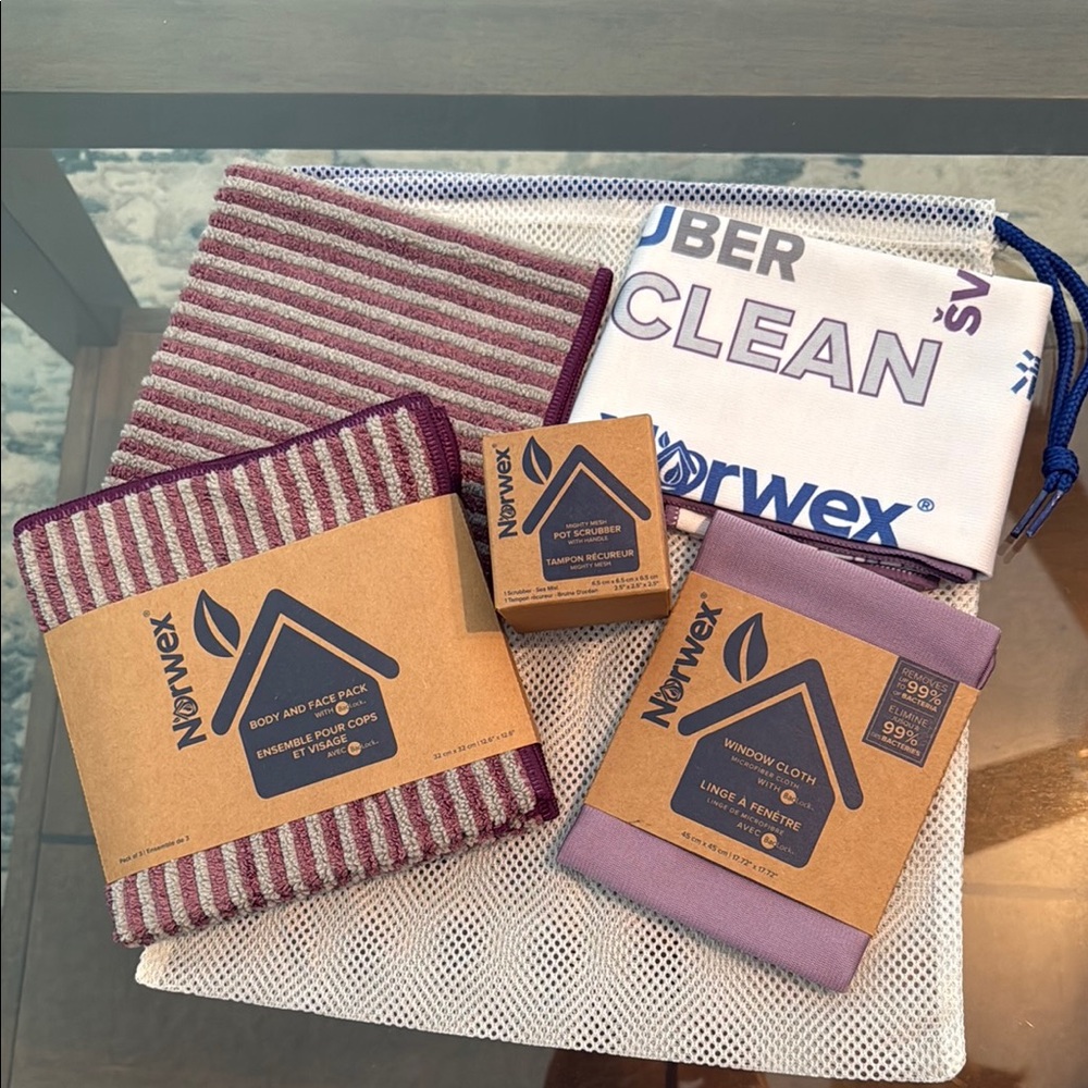 Norwex Purple and White Cleaning Cloth Collection Set
